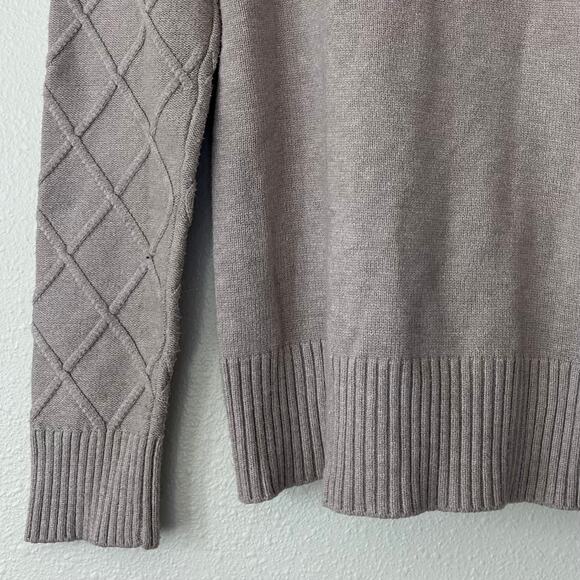 Raya cable chunky knit neutral sweater with ruffles sleeve detail stretch S - Picture 11 of 13